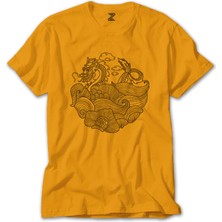 Dragon Pattern Sarı Tişört Liyada