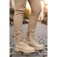 Ayakmod Bej Cilt Içi Kürklü Fermuarlı Kadın Bot 525383 Z