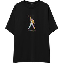 The Lucid Lab Freddie Mercury Oversize Tişört - Siyah