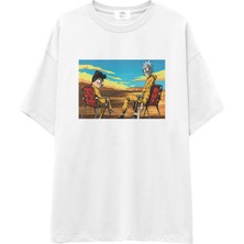 The Lucid Lab Breaking Bad / Rick And Morty Oversize Tişört - Beyaz