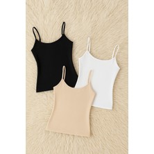 Alissa Kadın Modal Pamuklu Likralı Ekstra Biyeli Ip Askılı 3'lü Atlet W6K6K0T2KA