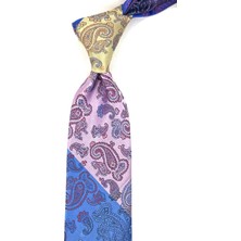 Kravatkolik Şal Desen Çok Renkli Patchwork Kravat KK13248