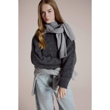 DeFacto Yün Karışımlı Bisiklet Yaka Oversize Fit Triko Kazak F3254AX25WN