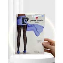 Intive Lingerie Pc Paris Ange 70 Den Siyah Mavi Çiçek Nakışlı Şık Külotlu Çorap