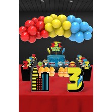 Hey Parti Süper Kahraman Temalı 3 Yaş Doğum Günü Parti Seti (Spiderman, Batman, Superman Uyumlu) - Midi