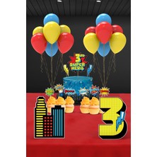 Hey Parti Süper Kahraman Temalı 3 Yaş Doğum Günü Parti Seti (Spiderman, Batman, Superman Uyumlu) - Mini