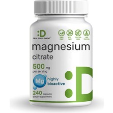 Deal Supplement Magnesium (Magnezyum) Citrate 500MG, 240 Capsules
