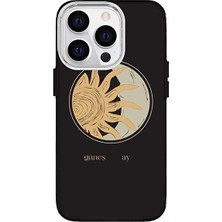 Turkuaz Dijital Pazarlama Apple iPhone 14 Pro Max Özel Güneş ve Ay Baskılı Lüks Silikon Kılıf