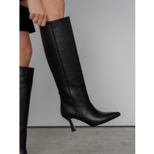 Ece'nin Butiği Ambra Siyah Hakiki Deri Kadın Çizme