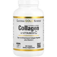California Gold Nutrition, Hydrolyzed Collagen + Vitamin C, Type I & Iıı, 250 Tablet