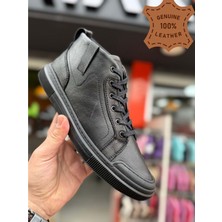 Ayakcity Erkek Hakiki Deri Ortopedik Günlük Yarım Bot - Siyah - 42