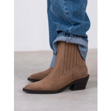 Ece'nin Butiği Lexis Camel Süet Hakiki Deri Kadın Bot