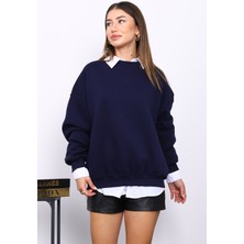 İmaj Butik Lacivert Bisiklert Yaka Üç İplik Sweat