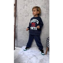 Cg Kids Tokyo Baskılı Lacviert 3 Iplik Erkek Çocuk Alt Üst Takım Süper Kalite Kumaş