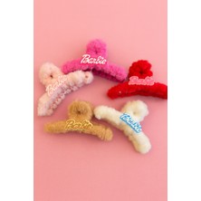 Şehrazat Handmade Tasarım Büyük Boy Barbie Peluş Mandal Saç Tokası