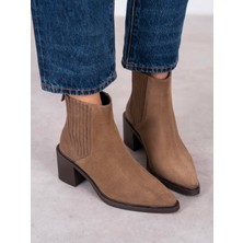 Ece'nin Butiği Fidra Camel Süet Hakiki Deri Kadın Bot