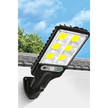 Enerjili Hareket Sensörlü 120 Ledli Solar Bahçe Sokak Mahalle Kapı Önü Aydınlatması 3 Modlu