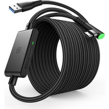 Oculus Quest 2/pro Için 16FT Bağlantı Kablosu, Yüksek Hızlı Aktarım Bağlantı Kablosu, Ultra Dayanıklı Güç Için Ayrı Şarj Bağlantı Noktalı Vr, USB 3.0 Tip A'dan C'ye Kablo Vr Kulaklık Aksesuarları ve Oyun Bilgisayarı Için