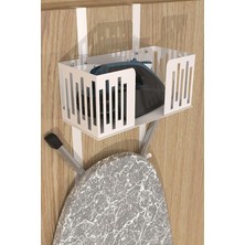 Yenibağ Store MT110B Beyaz Kapı Arkası Ütü ve Ütü Masası Askısı, Dayanıklı Metal Yapı ile Yer Tasarrufu Sağlar