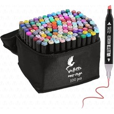 Moringa 100'LÜ Çift Taraflı Art Marker Keçeli Kalem Seti Çantalı