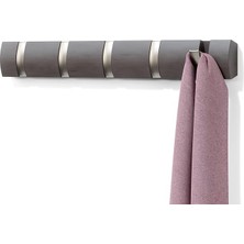 Flip 5 Puan Askısı, Modern, Sade ve Yerden Tasarruf Sağlayan Kayıtlar Sunar, Ceketler, Manto, Şallar, El Çantaları ve Daha Fazlası Için 5 Hareketli Kancalı, Ahşap/nikel