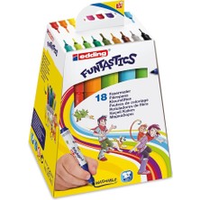 14 Funtastıcs Çocuklar Için Kalın Uçlu Keçeli Kalem 18'li Set - 2-3 mm Yuvarlak Uç