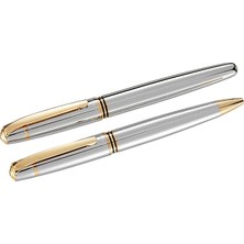 Planet Serisi 0028DT Krom Gold Dolma Kalem+Tükenmez Kalem