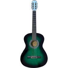 Yeşil Renk Klasik Gitar - 4/4 Boy Öğrenci Gitarı Kılıf ve Pena Hediye !