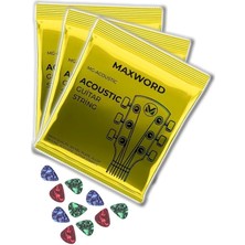 Gt-Acoustic-3x Kaliteli Akustik Gitar Teli 3 Takım Set (10 Pena Hediye)