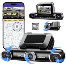 Misda Store M660 4K 360° Dash Cam, 4 Kanal, 128GB Emmc, 5g Wifi, Gps, Gece Görüşü Uyumlu