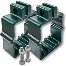 Misda Store Plastik Panel Çit 50X50 mm Profil Kelepçe - Somun + Cıvatalı (386 Adet) (Yeşil)