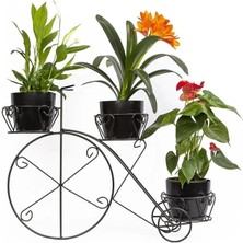 Misda Store 3'lü Siyah Ferforje Bisiklet Saksı 65 cm