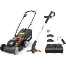 Misda Store WG927E 40VOLT 2.0AH. Li-Ion 34CM Profesyonel Şarjlı Çim Biçme + WG157E.9 20VOLT 25CM Misinalı Çim ve Kenar Kesme