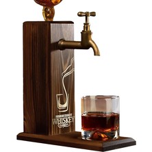 Misda Store Gift Özel Viski Baskılı Musluklu Doğal Ahşap Içki Standı, Içki Çeşmesi, Doğum Günü Hediyesi, Ev Hediyesi, Içecek Dispenseri