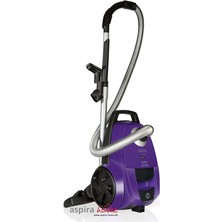 Misda Store Lotus Mor Toz Torbalı Elektrikli Süpürge, 4.5 L Hacim, 750 W, Yıkanabilir Filtre, Mor