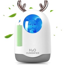 Misda Store Taşınabilir Mini Nemlendirici, Soğuk Sis, Beyaz, Pille Çalışan, USB ile Çalışan, Sessiz Çalışma, Gece Lambası, 300ML, 8 Saat, Bebek Odası, Küçük Yatak Odası