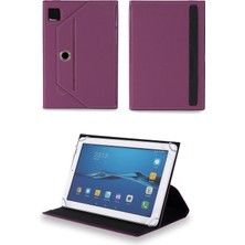 Velvoria Samsung Galaxy Tab S9 Fe Tablet Uyumlu Standlı Üniversal Kapaklı Mor Tablet Kılıfı