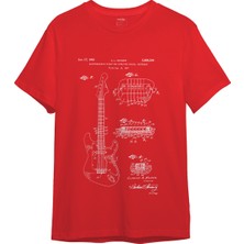 The Lucid Lab Fender Stratocaster Gitar Tişört - Kırmızı