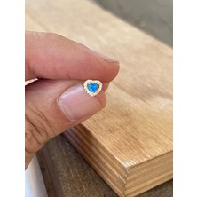 Aida Jewelss 925 Ayar Gümüş Opal Taşlı Dudak Kıkırdak Helix Tragus Piercingi Gümüş Piercing