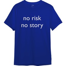 The Lucid Lab No Risk No Story Tişört - Mavi