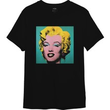 The Lucid Lab Andy Warhol / Marilyn Monroe Blue Tişört  - Siyah