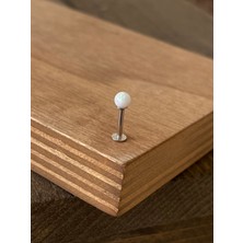 Aida Jewelss 925 Ayar Gümüş Opal Taşlı Dudak Kıkırdak Helix Tragus Piercingi Taş 5mm Gümüş Piercing