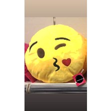 Top Rock Store Öpücük Atan Emoji Yastık 35 cm Büyük Boy Hediyelik Uyku Arkadaşı
