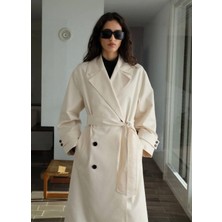 Mango Oversize Uzun Çift Düğmeli Trençkot