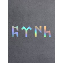 Sticker Dizayn Göktürkçe Türk Sticker, Göktük, Araba Oto Motosiklet Karavan Sticker, Oto Sticker, 00348