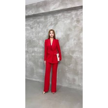 Bella Breeze Kadın Saten Detaylı Mostralı Takım Elbise