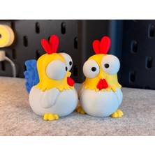 Hasfar Tech 2'li Sevimli Tavuk Figür – Masaüstü Dekoratif Obje