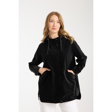 Wise Kadın Rahat Kesim Kapüşonlu Trençkot