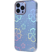 Zore iPhone 13 Pro Uyumlu Nxxa Sidney Desenli Sert Kapak-Flower No3