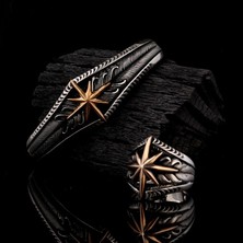 Takı925 Pusula Model Yüzük Bileklik Kombini 925 Ayar Gümüş